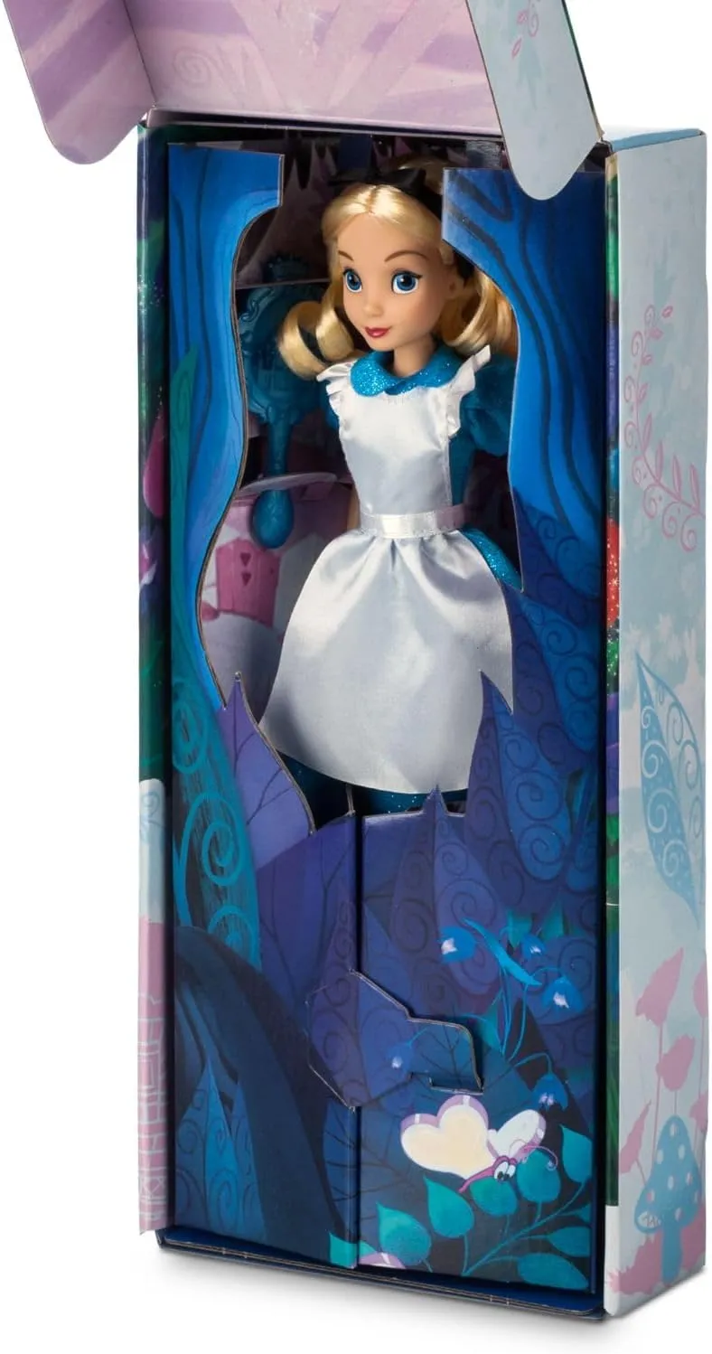 Disney Store Official Princess Classic Doll (Alice), 11 Inches, Includes Brush with Molded Details, Fully Posable Toy in Classic Outfit Princess Toys for Girls