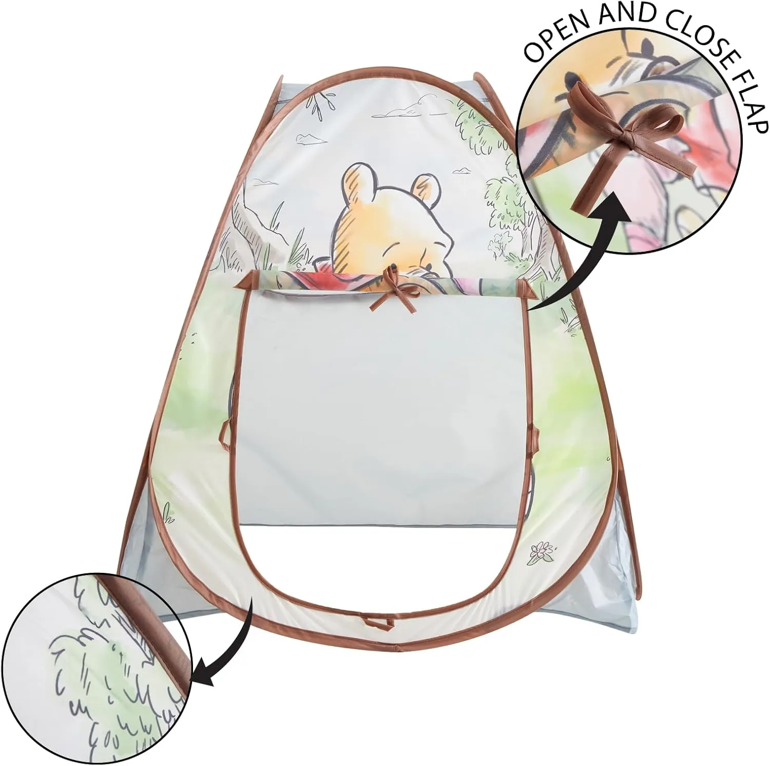 Disney Winnie The Pooh Collapsible Pop-Up Play Tent for Kids,28"x28"x30" Indoor Playhouse Fun,Ages 3 