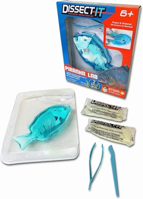 Dissect-It Simulated Synthetic Lab Dissection Toy, STEM Projects for Kids Ages 6 , Animal Science, Biology, Anatomy Home Learning Kit, Great for Young Scientists! - Piranha