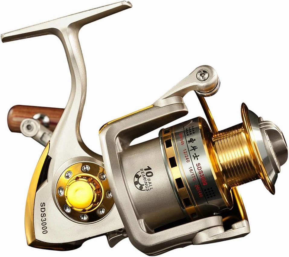 Diwa Spinning Fishing Reels for Saltwater Freshwater 1000 2000 3000 4000 5000 6000 Series Fishing Spool Left/Right Interchangeable Trout Carp Spinning Reel 10 Ball Bearings Light and Smooth