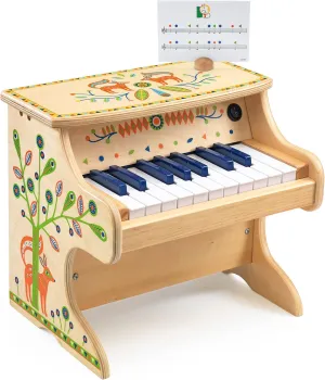 DJECO Animambo Electric Piano 18 Keys - Safe Music Instrument for Kids, Cute Toddler Piano, Educational Musical Toy Keyboard for Creativity, Imagination & Rythym - Toys for 3  Years Girls & Boys