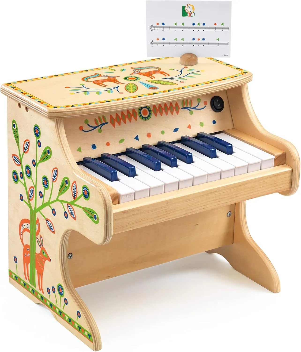 DJECO Animambo Electric Piano 18 Keys - Safe Music Instrument for Kids, Cute Toddler Piano, Educational Musical Toy Keyboard for Creativity, Imagination & Rythym - Toys for 3  Years Girls & Boys