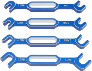 DKKY DKKY Racing RC Wrench Repair Tool 1/10 1/8 RC Car Accessories 3.0/3.2/3.5/3.7/4/5/5.5/6mm Turnbuckle/Nut/Ball Joint Remover (Blue)