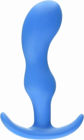 Doc Johnson Mood - Naughty 2 - Silicone Anal Plug - Large - 4.8 in. Long and 1.2 in. Wide - Tapered Base for Comfort Between The Cheeks - Large - Blue