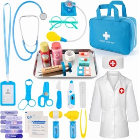 Doctor Kit for Kids, 36 Pcs Play Set for Toddlers 3-5 With Medical Storage Bag & Real Stethoscope, Fun Role Playing Game Gift