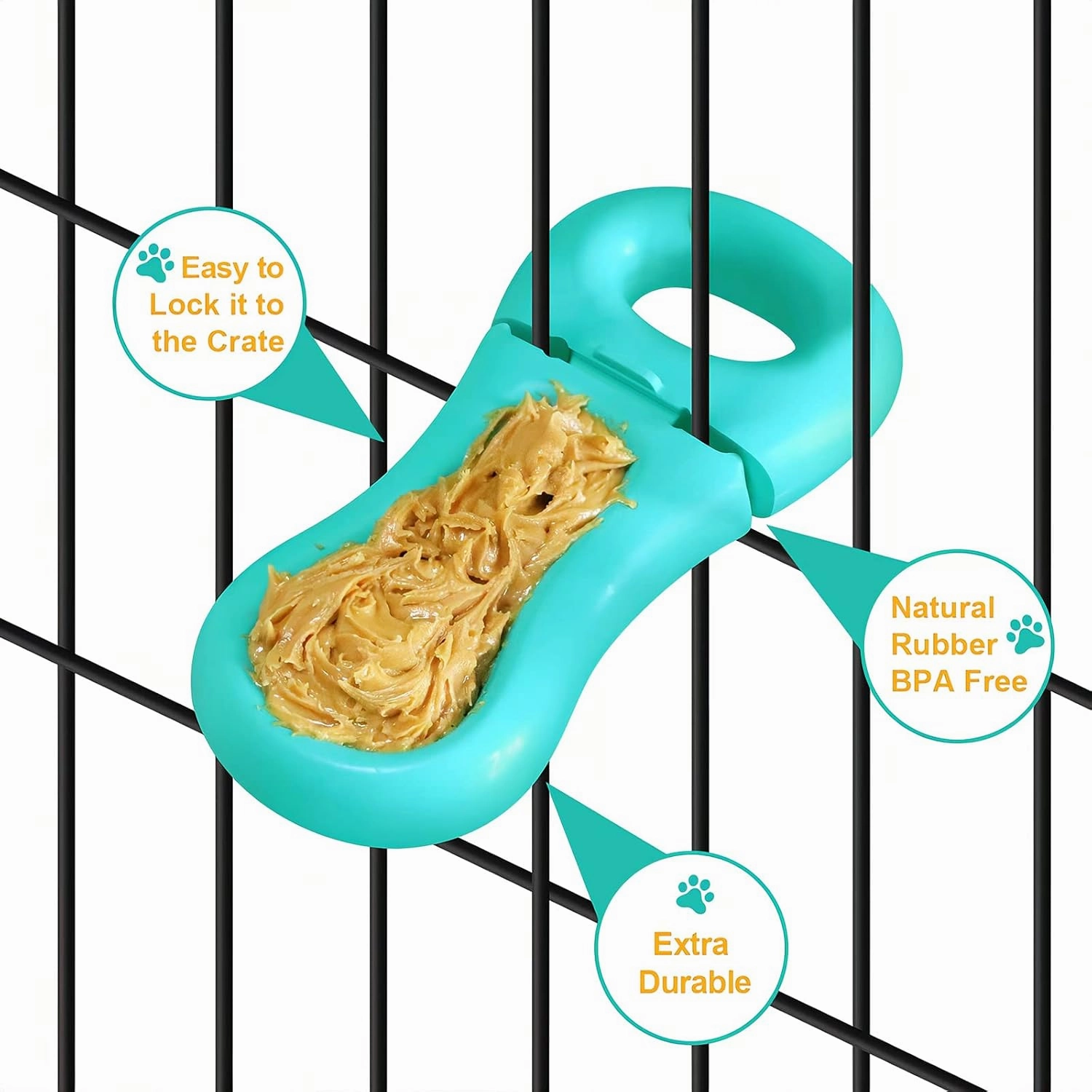 Dog Training Toy for Crate Training Peanut Butter Slow Feeder Treat Dispenser Training aid to Reduce Anxiety (Green)