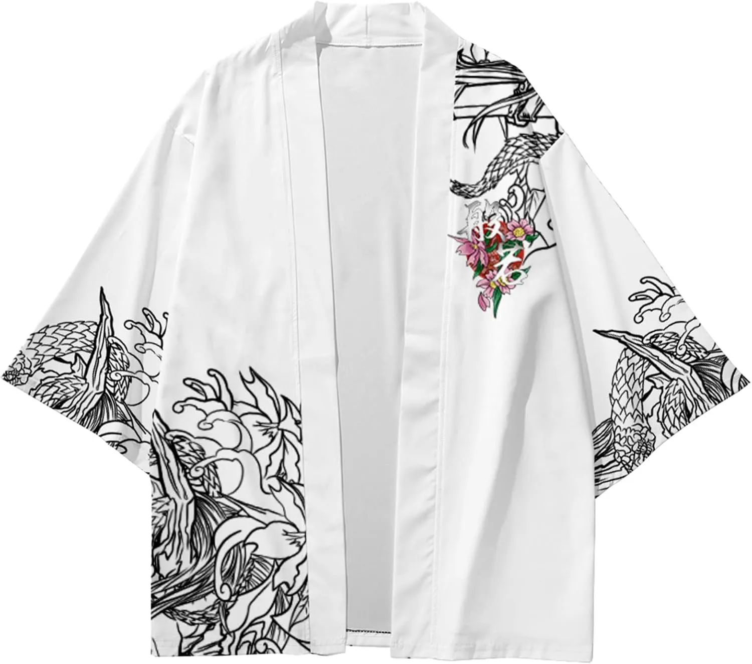 DOSLAVIDA Men's Japanese Style Kimono Set Lightweight Open Front Cardigan Suits Stylish Two Piece Summer Beach Outfits