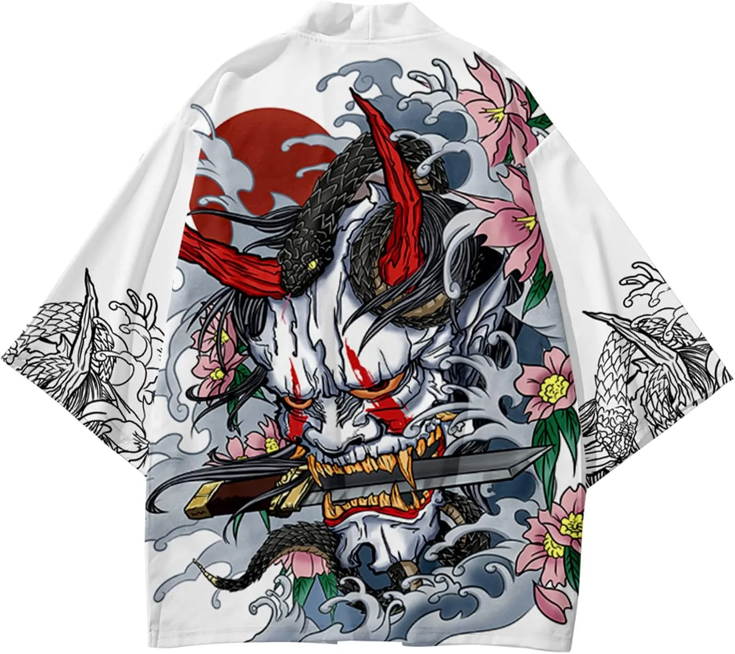 DOSLAVIDA Men's Japanese Style Kimono Set Lightweight Open Front Cardigan Suits Stylish Two Piece Summer Beach Outfits