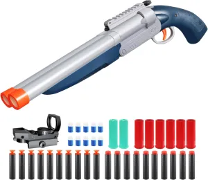Double-barreled Toy Gun - Two Modes Realistic Soft Bullet Toy Guns Blaster with Sight - Educational Shooting Toy Shotgun - Gifts for Boys Christmas Birthday Halloween Present