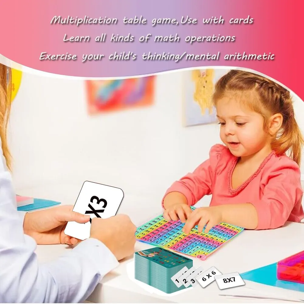 Doubled Side Right-Angled Macaron Multiplication Game and Addition Numbers POP Fidget Math Toys, Create Various Math Operations, Stress Relief Fidget Learning Game with Flash Cards