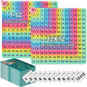 Doubled Side Right-Angled Macaron Multiplication Game and Addition Numbers POP Fidget Math Toys, Create Various Math Operations, Stress Relief Fidget Learning Game with Flash Cards