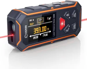 Dual Laser Measuring Tool, CIGMAN 393Ft Bilateral Laser Measurement Tool Color Backlit LCD Display, Rechargeable Laser Measure with 6 Units Ft/in/M, Angle Sensor, Multiple Measure Mode, Magnetic Back