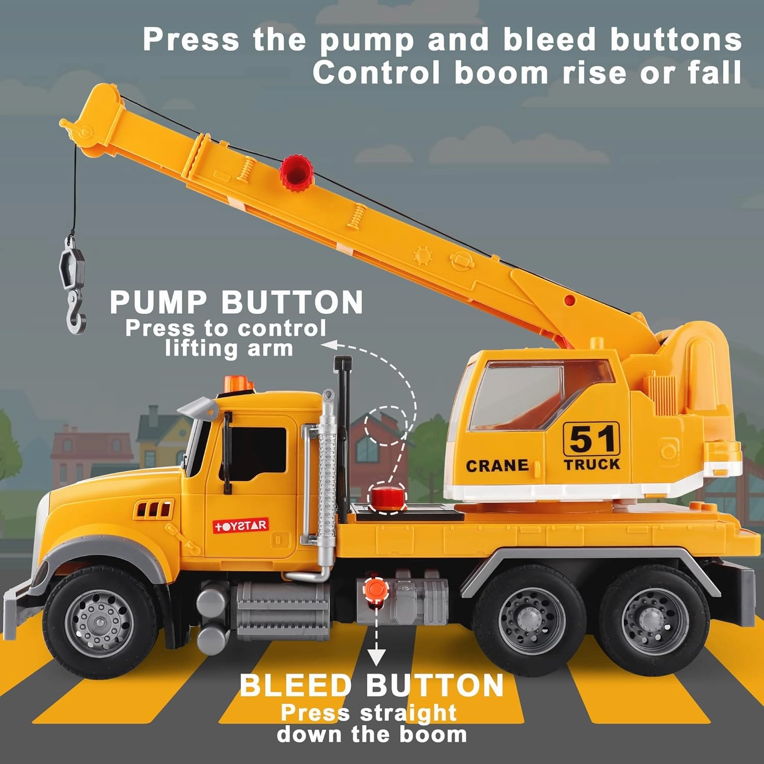 Dwi Dowellin Toys for 3 Years Old Boys Girls Kids,Construction Toy Crane Truck with Lights and Sounds