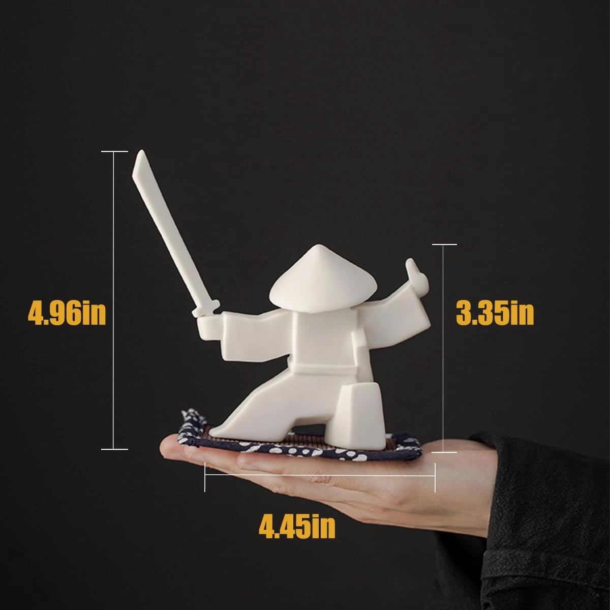 EAEMDY Samurai Figure Figurine Japanese Warrior Statue Decor for Table Room, Incense Holder for Stick Burner Incense Stick Holder, Kongfu Tea Pet Decoration (3. White A B C)