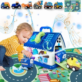 Educational 8-in-1 Multi-Functional House With Mat - Montessori Toys for 1 Year Old - Learning and Music Toys for Toddlers - Gifts for Boys and Girls Birthday Christmas