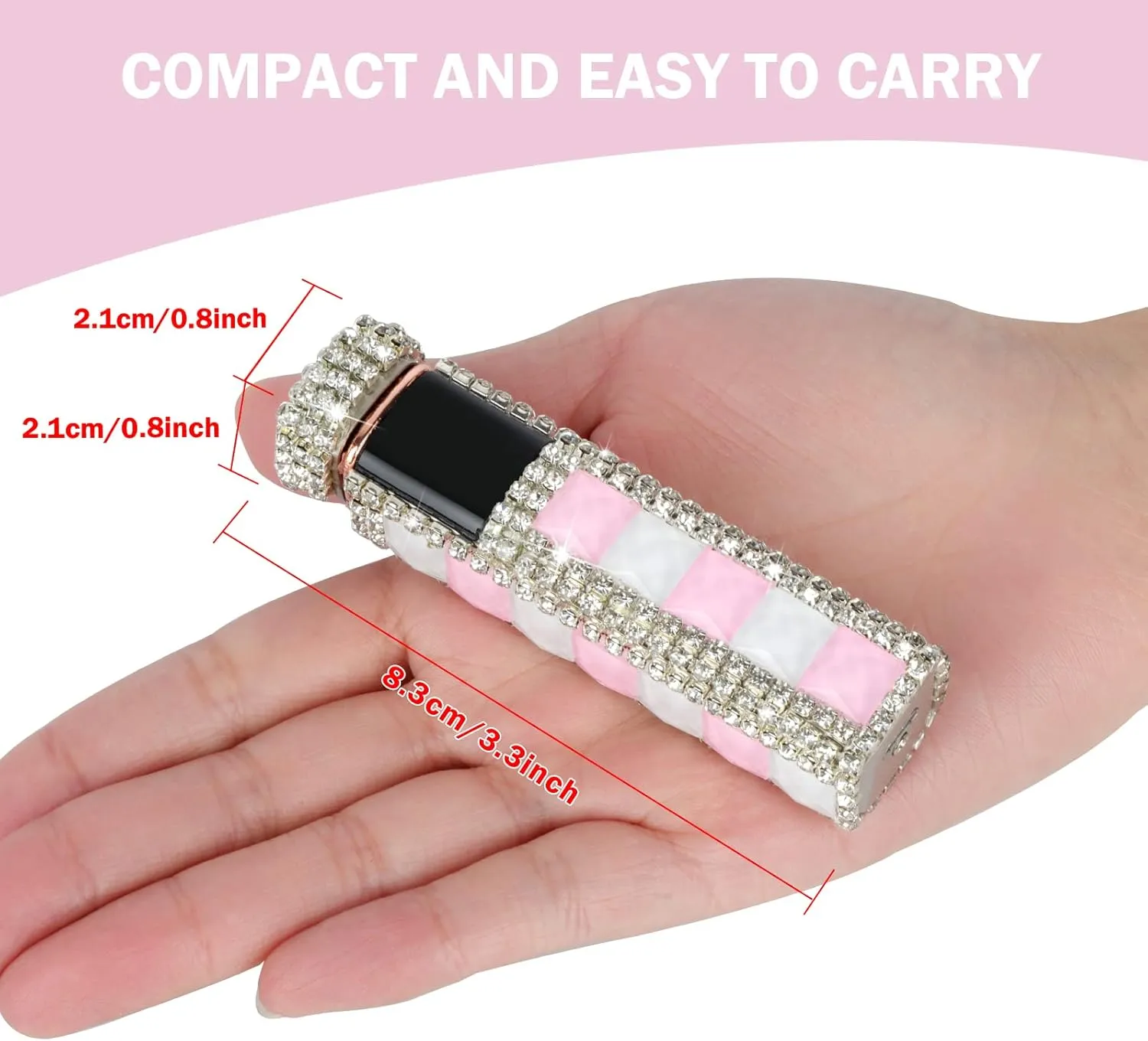 Electric Lighter Bling Glitter USB Rechargeable Lighters Cigarette Lighter with Rhinestone,Perfect for Girl Womenm,White Pink