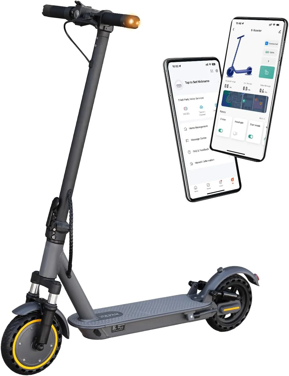 Electric Scooter, 350W Motor, 21-23 Miles Long Range, 19 Mph Speed, 8.5" Portable Folding Commuting Scooter, Double Braking System, Max Load 264Ibs