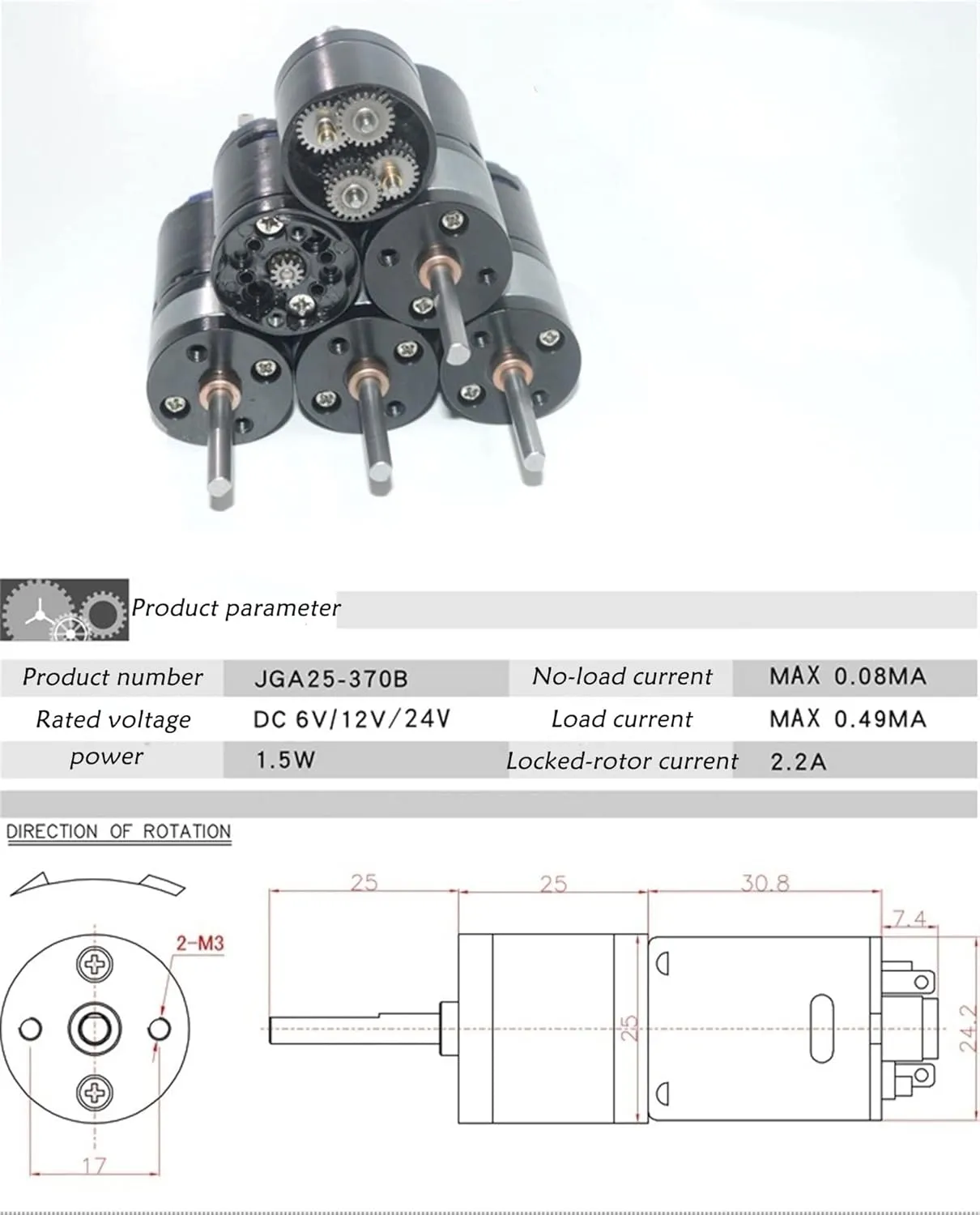 electronic starter DIY 25GA370 DC Reducer electronic starter Gear electronic starter, 12v electronic starter Small Electric Motors, Mini electronic starter, for Smart Car DIY Model Making, Pumps elect