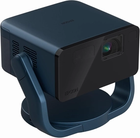 Epson EpiqVision Mini EF22 Portable Smart Laser Projector, Bright 1,000 Lumens, FHD 1080p HDR, 3-Chip 3LCD, Google TV, Netflix, Swivel Stand, Stereo Speakers, Outdoor Backyard/Home Theater - Blue
