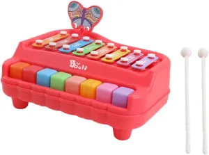 ERINGOGO Creative Tone Hand Percussion Piano for Educational Musical Plaything Safe and Engaging Develops Music Skills and Family Bonding Red