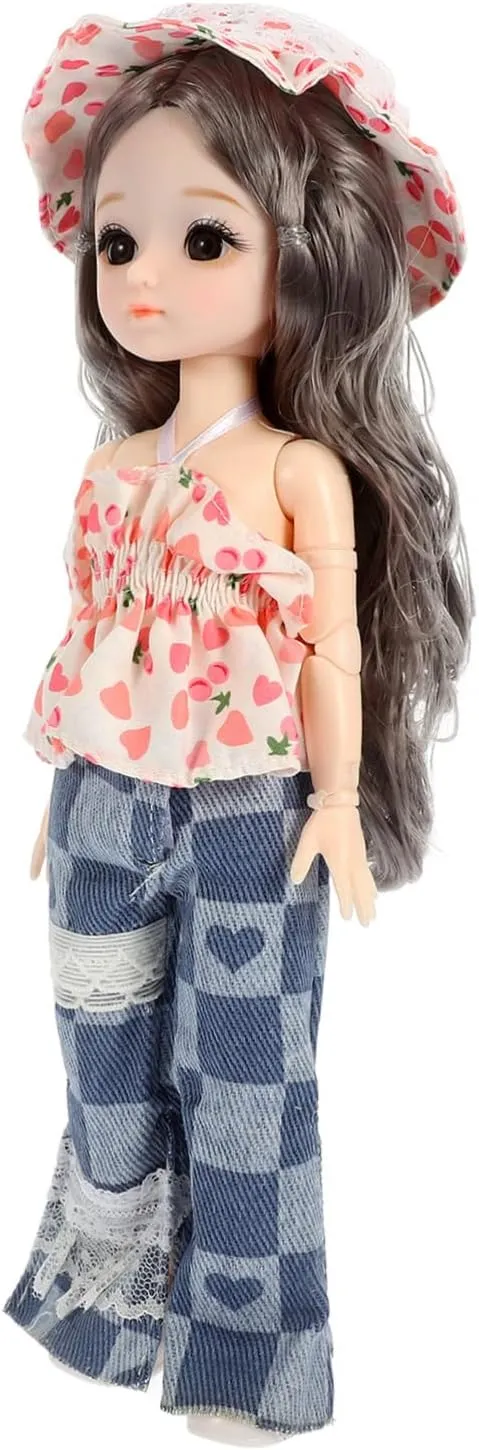 ERINGOGO Cute Doll for Girls 11 Inches Doll for Girls with Jewelry Shoes Hat Playtime Toy