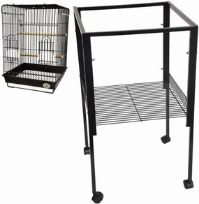 ES5 Metal Stand for All ES1818 Cages 18" W x 18" D x 32 3/8" H Bird Cages Toy Toys Parakeet Parrot Parakeet Budgie (Black Gloss)