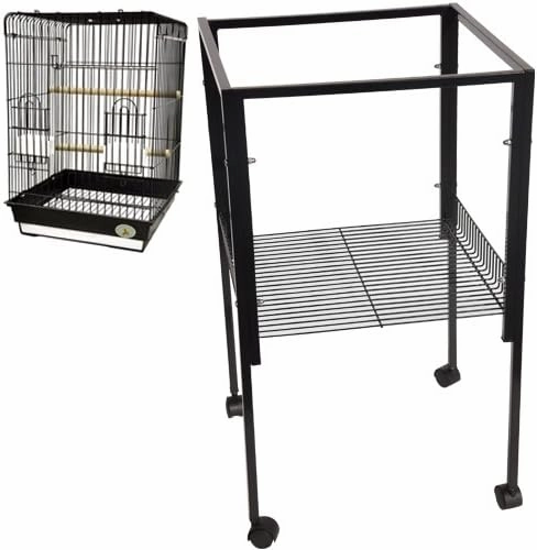 ES5 Metal Stand for All ES1818 Cages 18" W x 18" D x 32 3/8" H Bird Cages Toy Toys Parakeet Parrot Parakeet Budgie (Black Gloss)