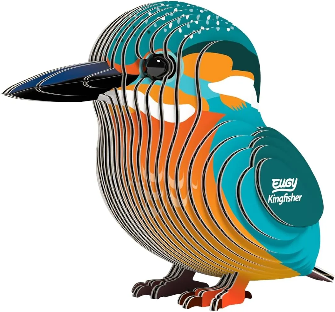 Eugy Kingfisher 3D Puzzle - 24 Piece Eco-Friendly Educational Toy Puzzle for Boys, Girls & Kids Ages 6 