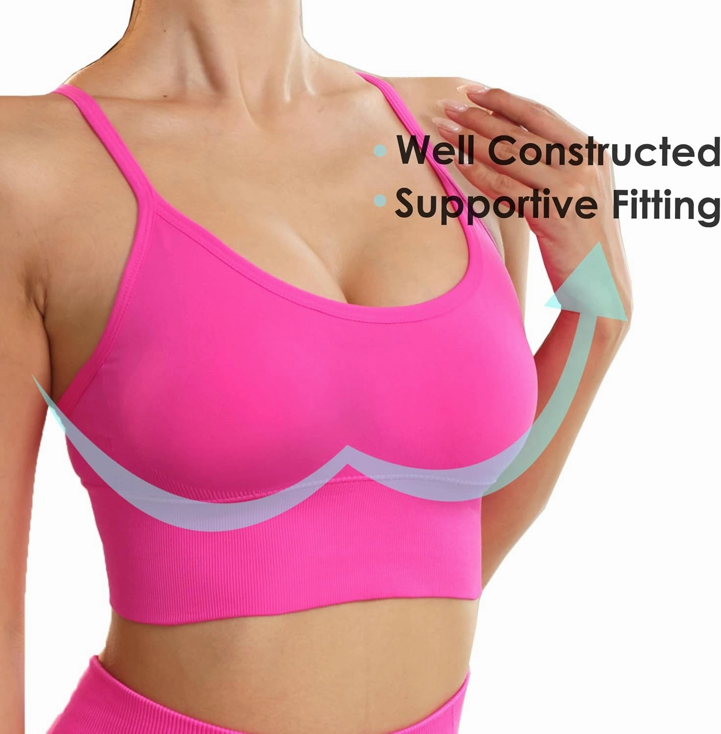 Evercute Racerback Sports Bras Padded Y Racer Back Cropped Bras for Yoga Workout Fitness Low Impact