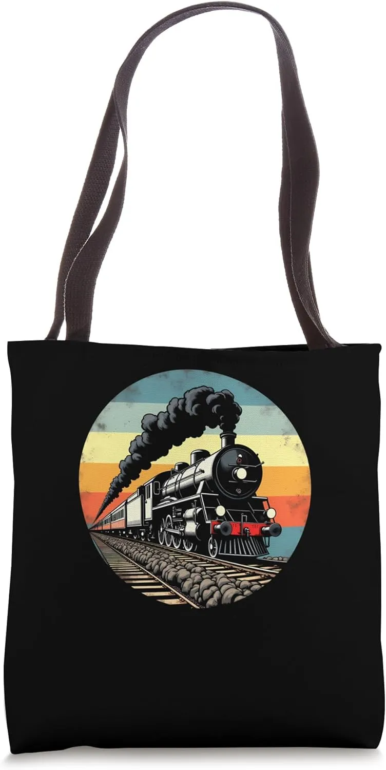Exciting Train Momentum - Train Retro Tote Bag
