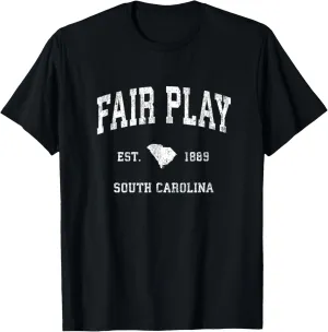 Fair Play South Carolina SC Vintage Athletic Sports Design T-Shirt