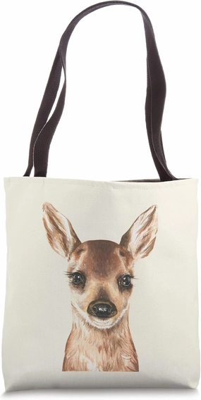 Fawn Deer Drawing| Cute Baby Deer for Women Kids Wild Animal Tote Bag