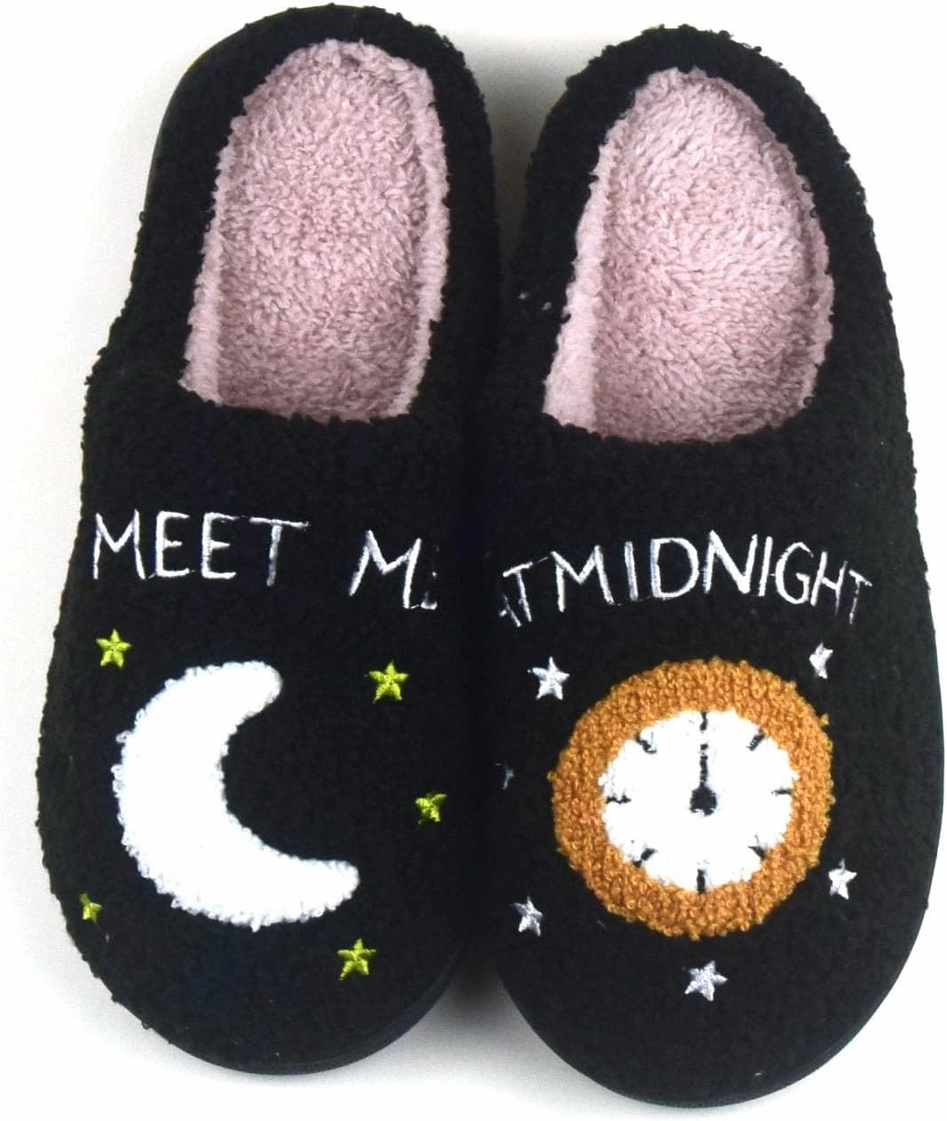 FAYUEKEY Slippers for Women House Indoor Meet Me at Midnight Fuzzy Bedroom Shoes