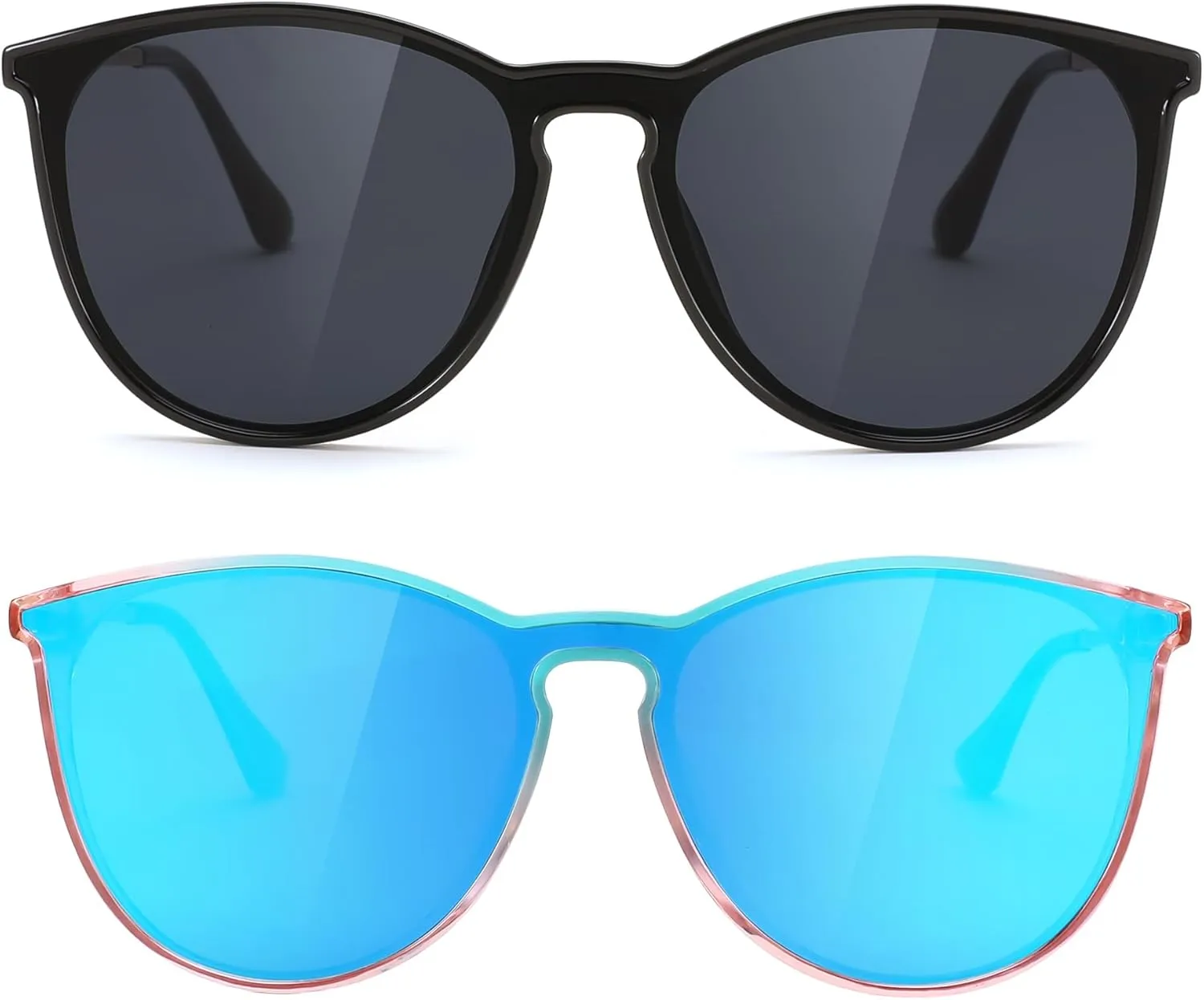 FEISEDY Sunglasses for Women Men Retro Round Cateye Designer Cute Mirrored UV Protection Lens B0210