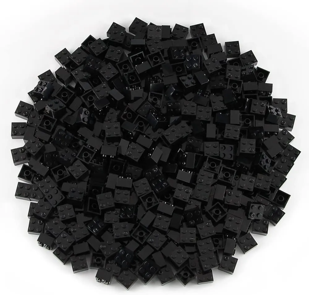 Feleph 2x2 Bricks Black 400 Pieces Parts Classic Building Creative Play Blocks Set Toy Classic Accessories Creative Play Compatible with 3003 Major Brick Brands Building Blocks Toy