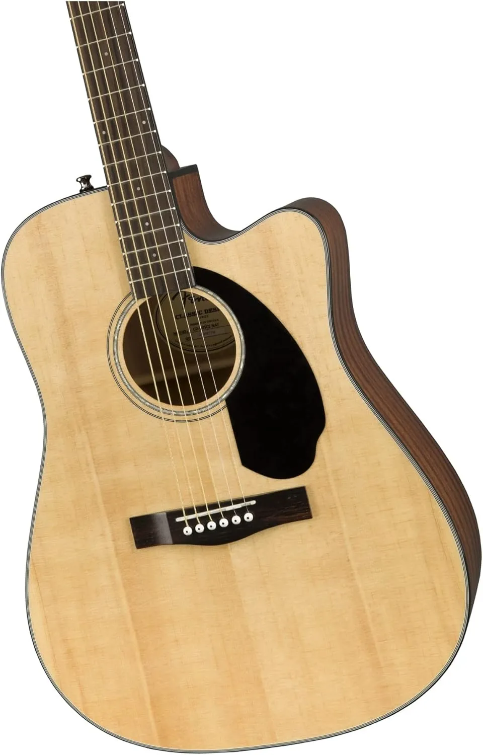 Fender CD-60SCE Dreadnought Cutaway Acoustic Electric Guitar, with 2-Year Warranty, Fishman Pickup and Preamp System, Natural