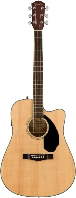 Fender CD-60SCE Dreadnought Cutaway Acoustic Electric Guitar, with 2-Year Warranty, Fishman Pickup and Preamp System, Natural