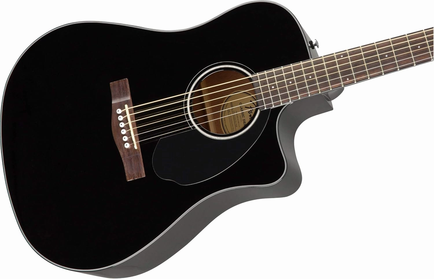 Fender CD-60SCE Solid Top Dreadnought Acoustic-Electric Guitar - Black Bundle with Hard Case, Instrument Cable, Tuner, Strap, Strings, Picks and Austin Bazaar Instructional DVD
