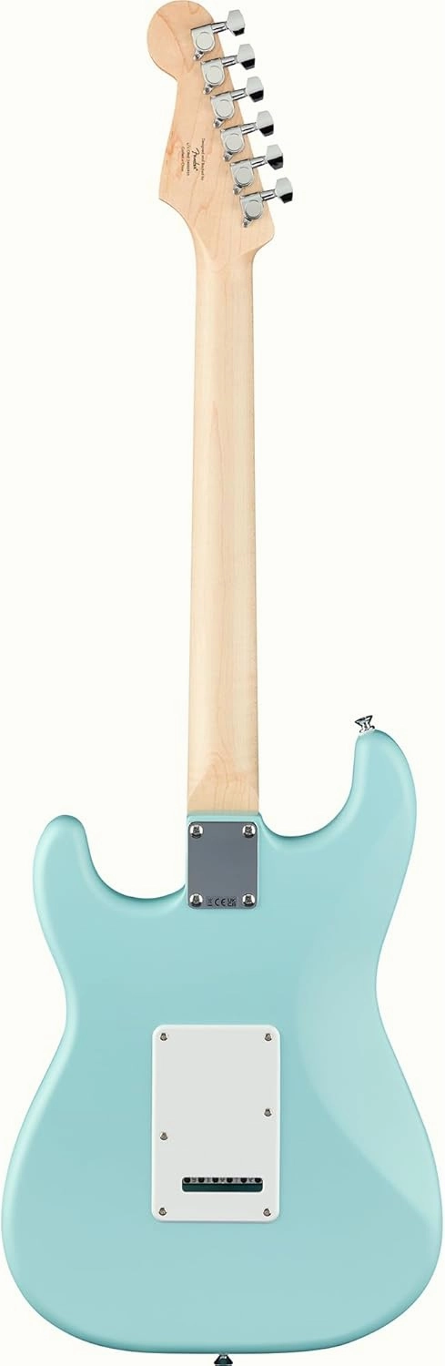 Fender Squier Stratocaster Electric Guitar - Daphne Blue Bundle with Amplifier, Gig Bag, Cable, Strap, Picks, and Austin Bazaar Instructional Video