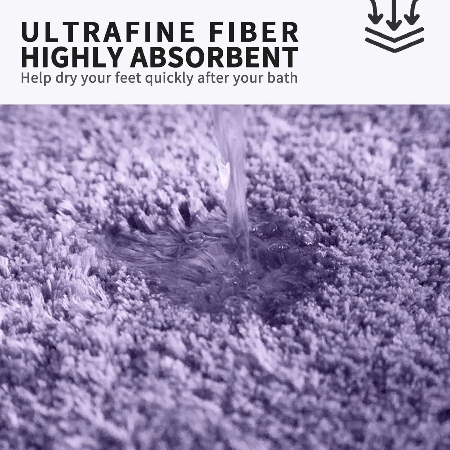 FIFU Bathroom Rugs 17" W x 24" L, Bath Mat for Bathroom, Bedroom, Laundry Room & Kitchen, Non-Slip Rubber Latex Backing, Extra Soft and Absorbent Microfiber Carpet, Machine Washable Rug, Lavender