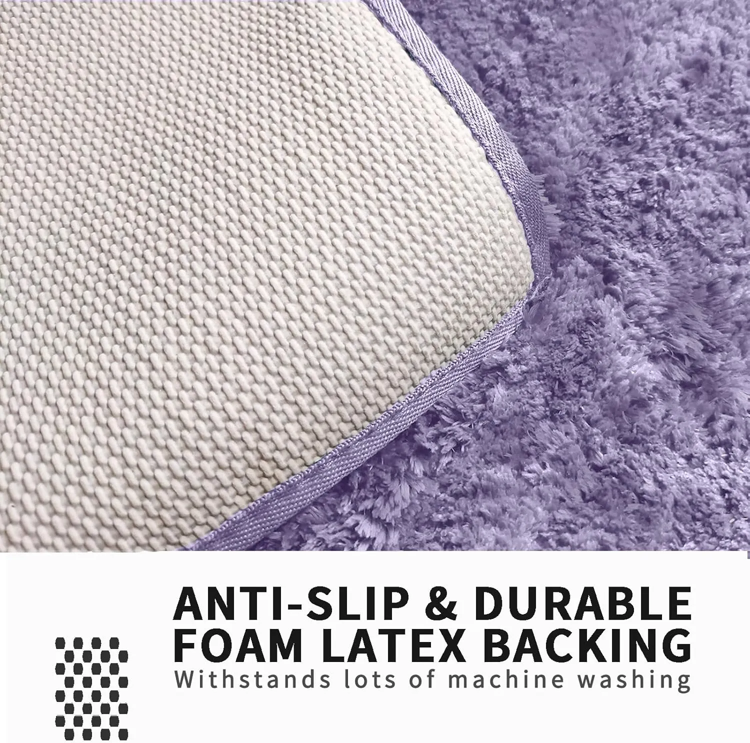 FIFU Bathroom Rugs 17" W x 24" L, Bath Mat for Bathroom, Bedroom, Laundry Room & Kitchen, Non-Slip Rubber Latex Backing, Extra Soft and Absorbent Microfiber Carpet, Machine Washable Rug, Lavender