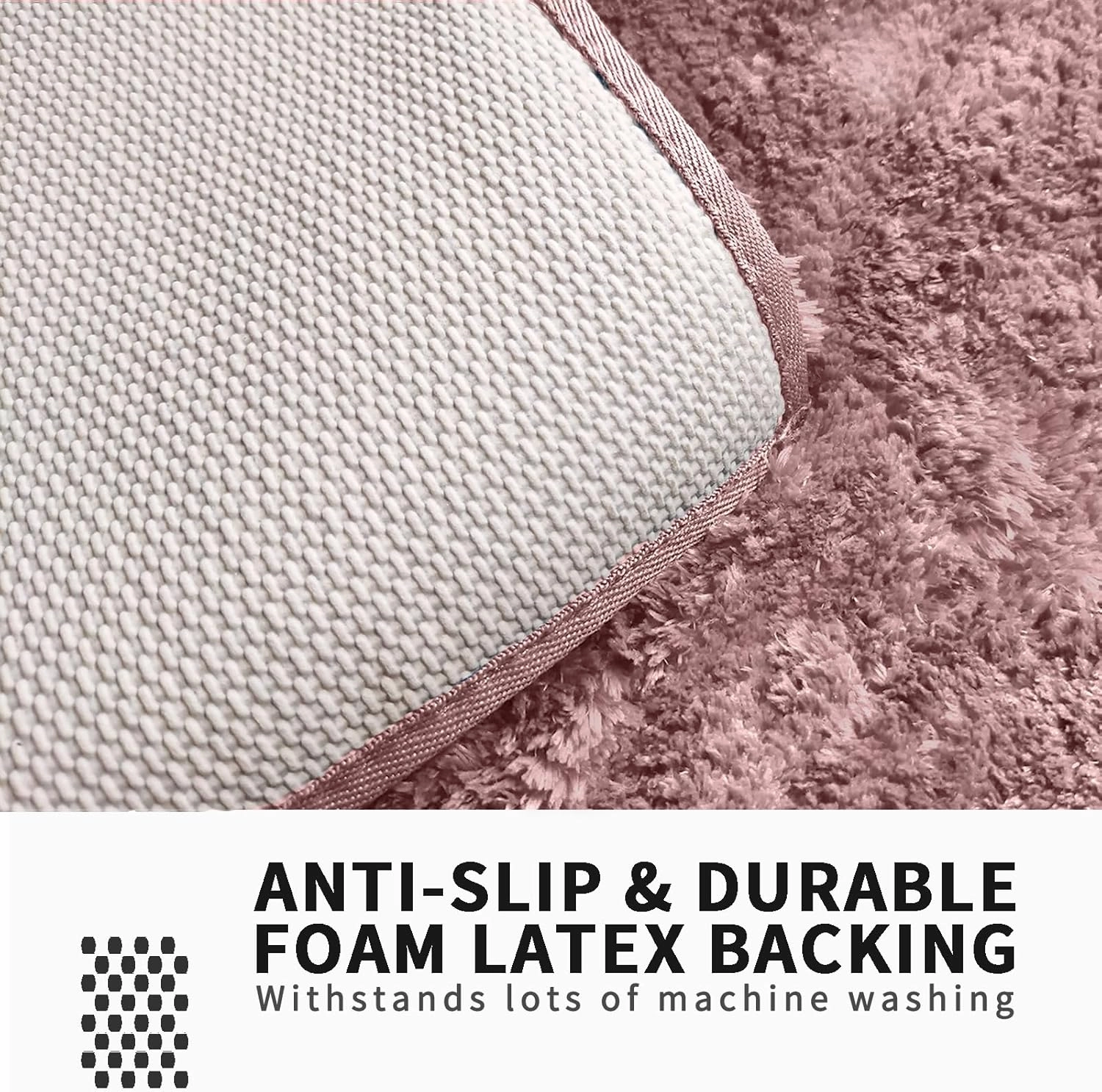 FIFU Bathroom Rugs 17" W x 24" L, Bath Mat for Bathroom, Bedroom, Laundry Room & Kitchen, Non-Slip Rubber Latex Backing, Extra Soft and Absorbent Microfiber Carpet, Machine Washable Rug, Pink