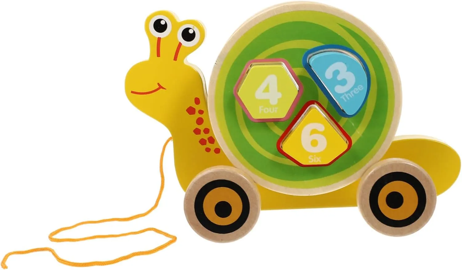 Fine Polished Wooden Pull Rope Car Pull Toy for Toddlers Smooth Surface