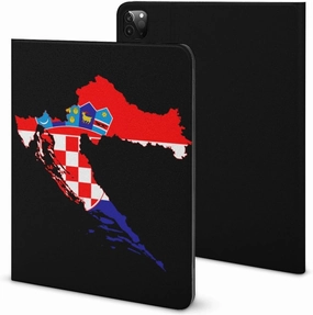 Flag Map of Croatia Cute Protective Case Compatible with iPad Pro 2020/2020/2020 Air 4/Pro2021/Air4/Air5 with Pencil Holder