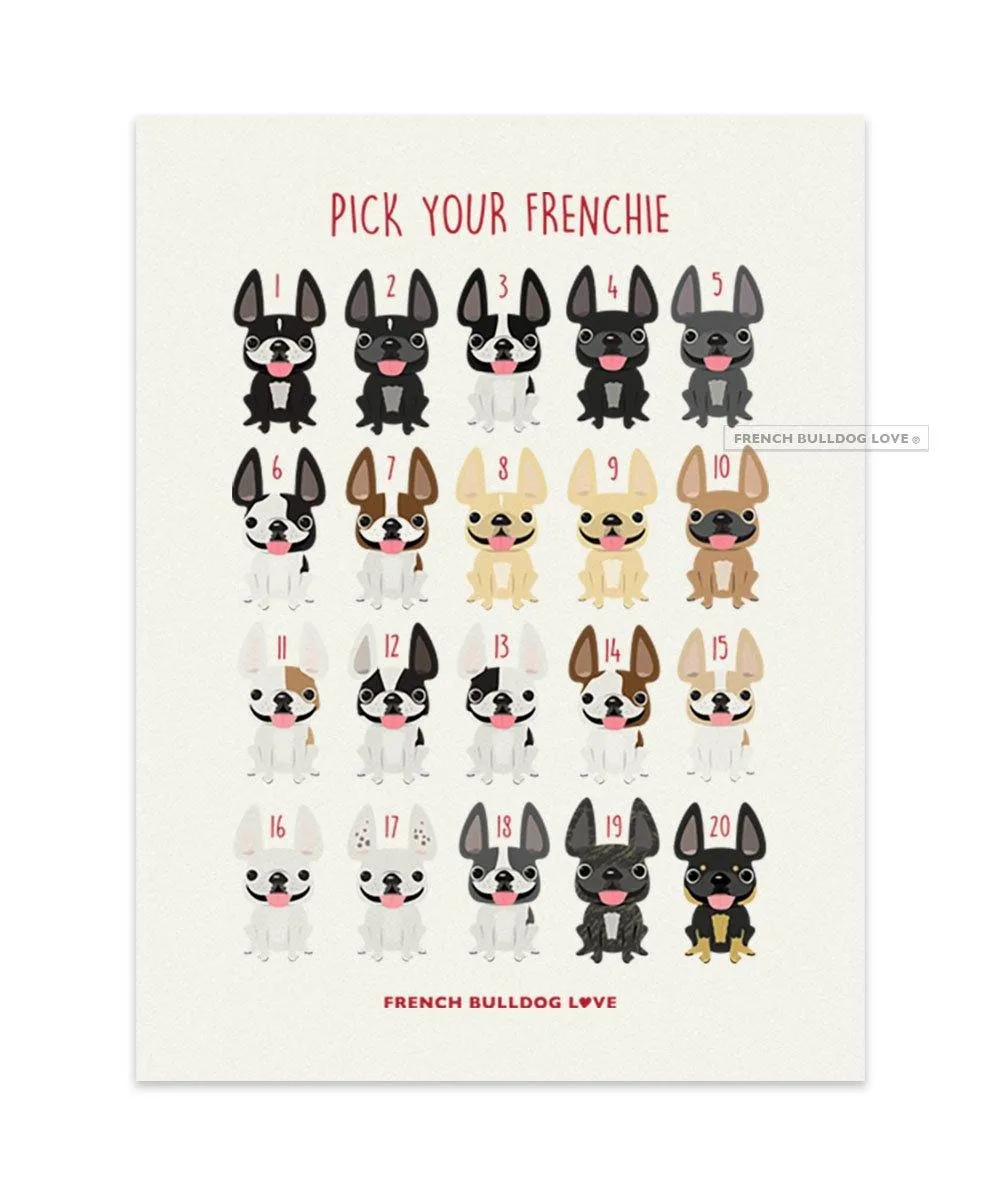 Flashing XOXO - French Bulldog Greeting Card