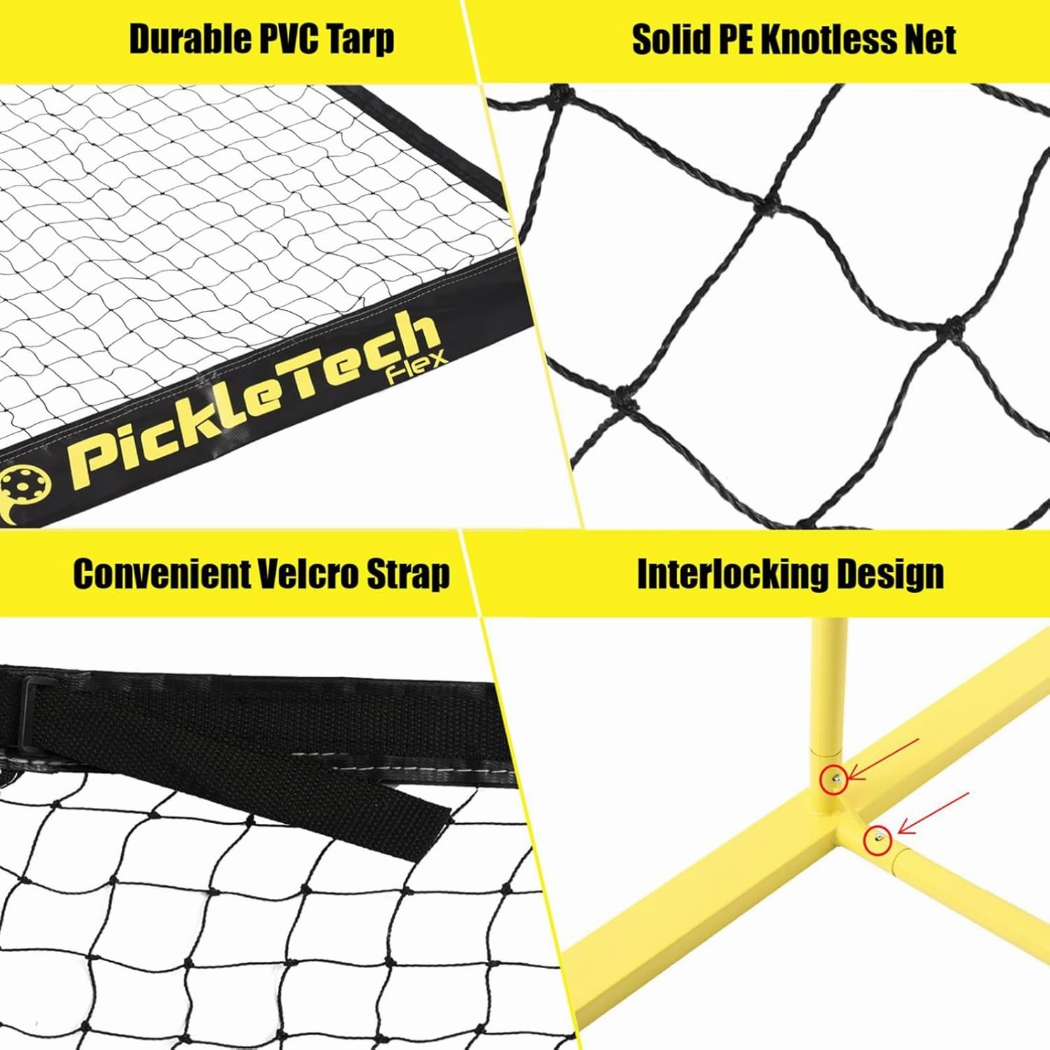 Flex Version 4 ft Pickleball Small Training Rebounder Net - Expandable to 10 ft for Double Player Practice - Outdoor Game - Fully Adjustable Regulation Height, Quick Setup