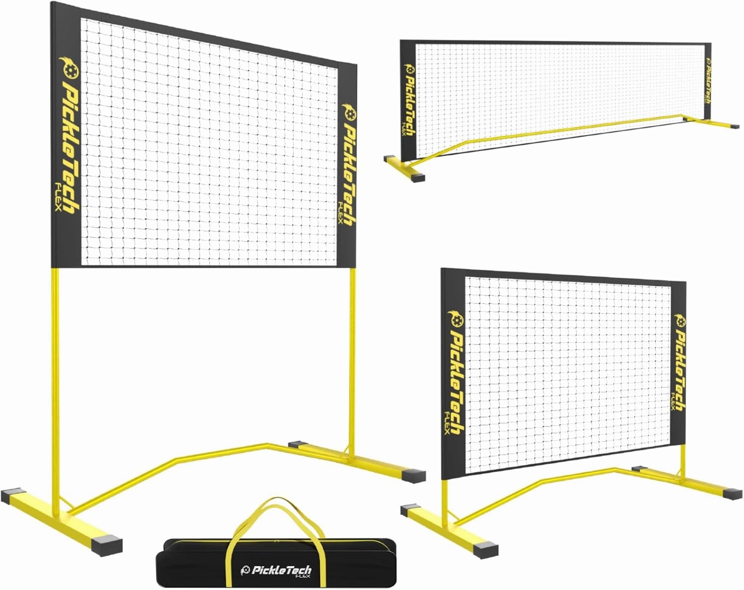 Flex Version 4 ft Pickleball Small Training Rebounder Net - Expandable to 10 ft for Double Player Practice - Outdoor Game - Fully Adjustable Regulation Height, Quick Setup