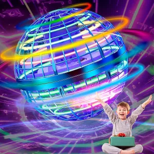 Flying Orb Ball Toy - 2024 Upgraded Magic Flying Orb Toy with LED Light 360°Rotating, Boomerang Flying Toys Indoor Outdoor Fun Games, for Boys Girls Adults Kids