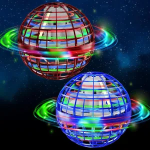 Flying Orb Ball Toys 2 Pack, Soaring Hover Boomerang Spinner Hand Controlled Mini Drone Cosmic Globe Spinning Kids Adults Outdoor Fly Toy Birthday Gift Cool Stuff for Boys Girls 6 7 8 9 10  Year Old