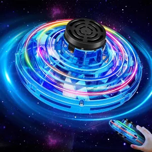 Flying Spinner Mini Drone,Hand Controlled Drone Flying Toy New Fly UFO Magic Flying Fidget Spinner with Lights,Christmas Birthday Party Gifts for Girls Boys(Blue)